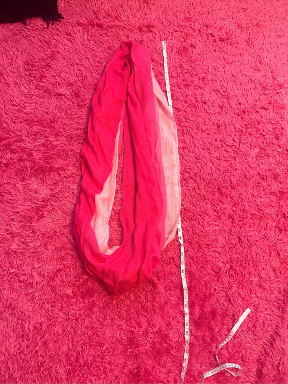 Bright Pink Ombre Infinity Scarf